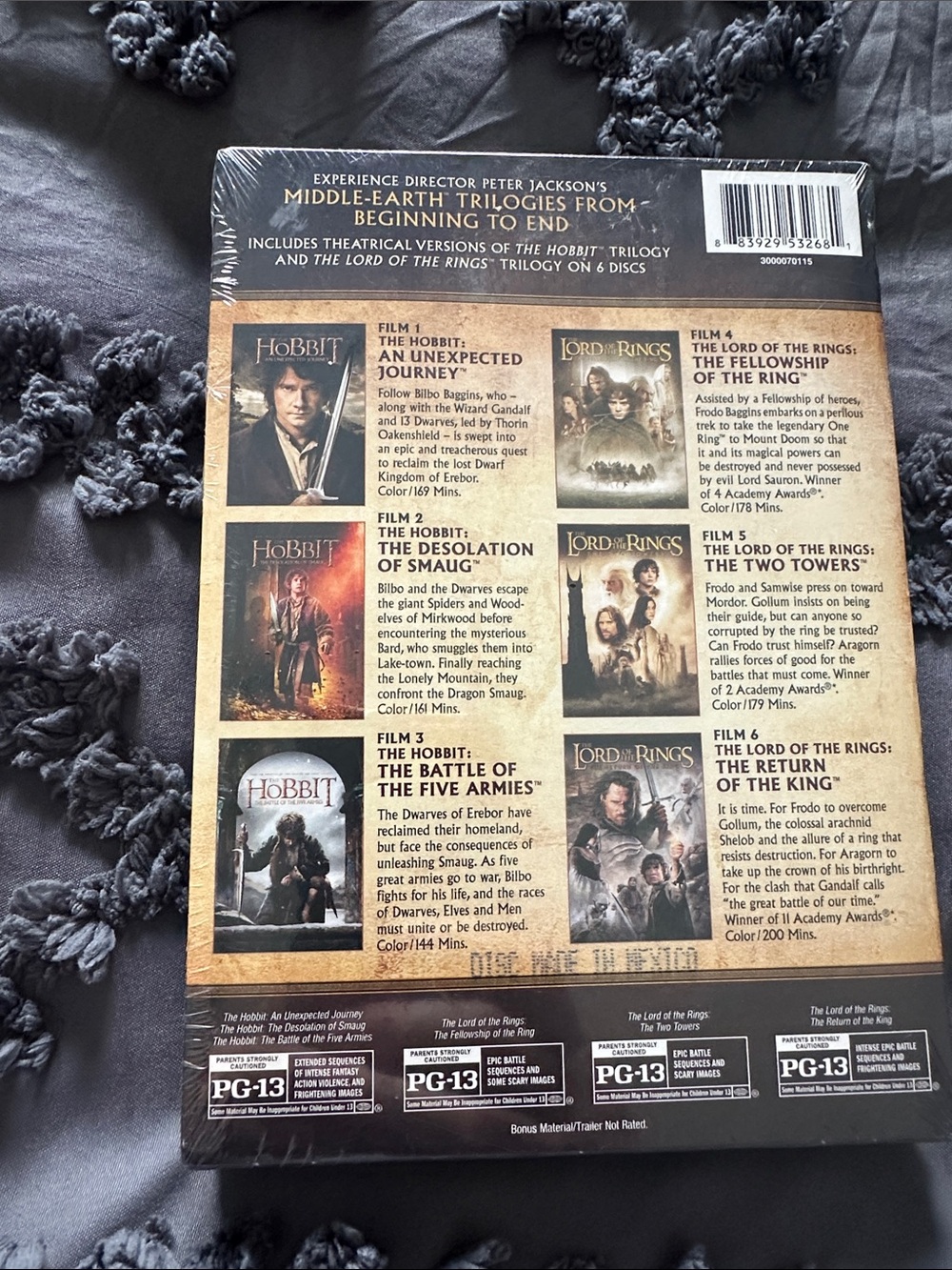 NEW** The Hobbit & The Lord of the Rings Trilogy 6-Disc Movie Set - Picture 2 of 3